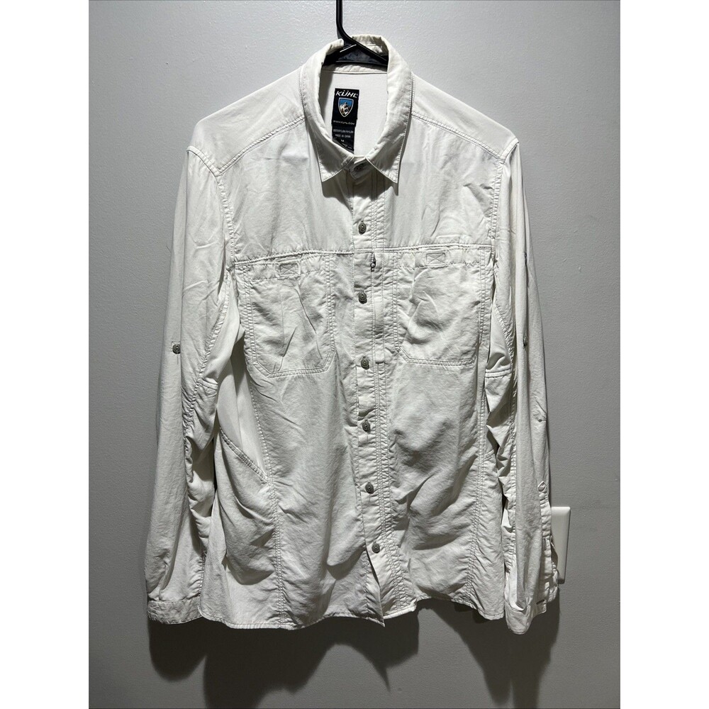 KÜHL Shirt Medium White Vented Fishing Hiking Outdoor Long Sleeve